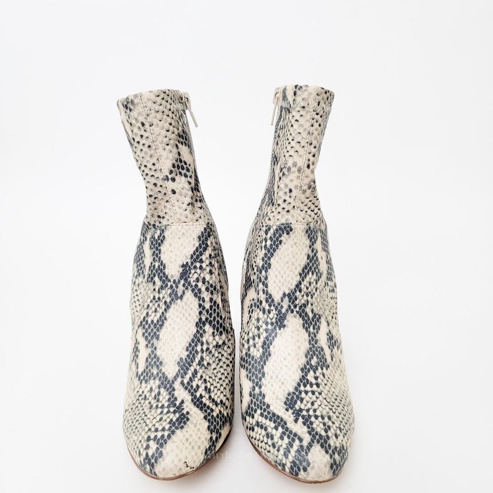 Steve Madden Chunky Block Heel Reggie Chelsea Snake Skin Boots / Booties - Picture 7 of 10